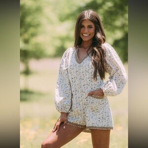 Floral Cream Romper